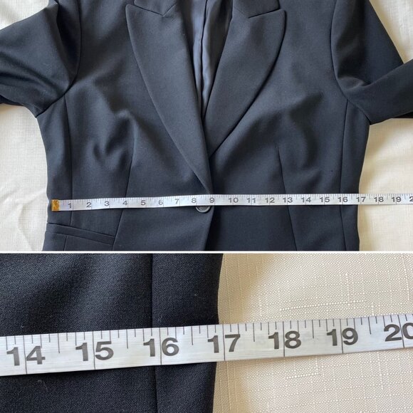 Y2K Esprit Black Blazer Womens Size 8 One Button Closure Jacket - Picture 7 of 13